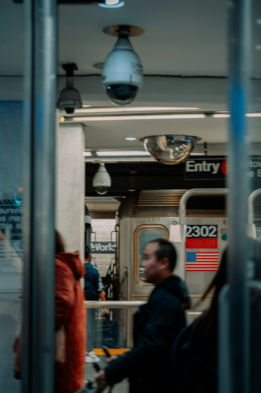 security guard watching store cameras